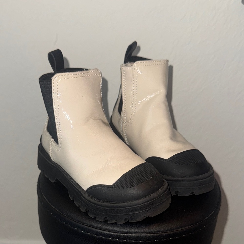 Zara Black and Cream Ankle Boots